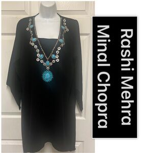 Rashi Mehra Minal Chopra Black Tunic Kaftan  Dress